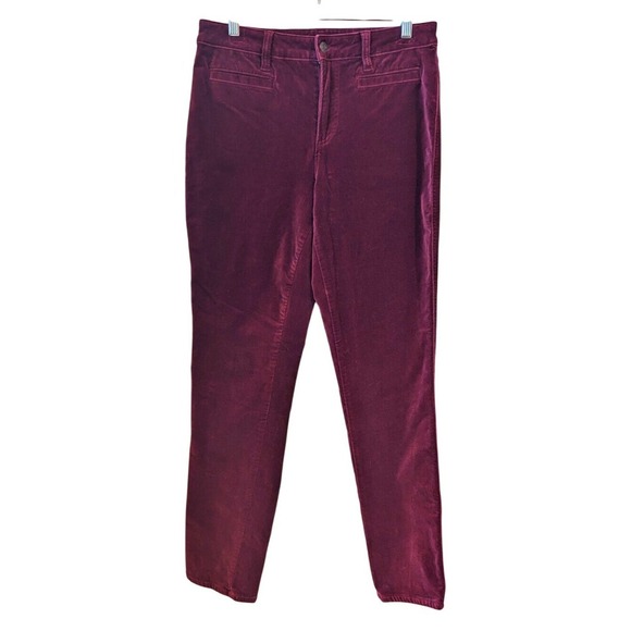 Lands' End Corduroy Pants Burgundy Straight Leg Casual Comfort Career - Picture 1 of 5